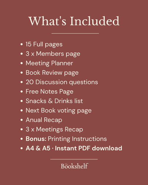 Book Club Planner (PDF Download)